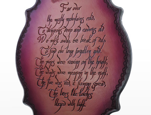 The Hobbit Plaque: Far Over the Misty Mountains Cold